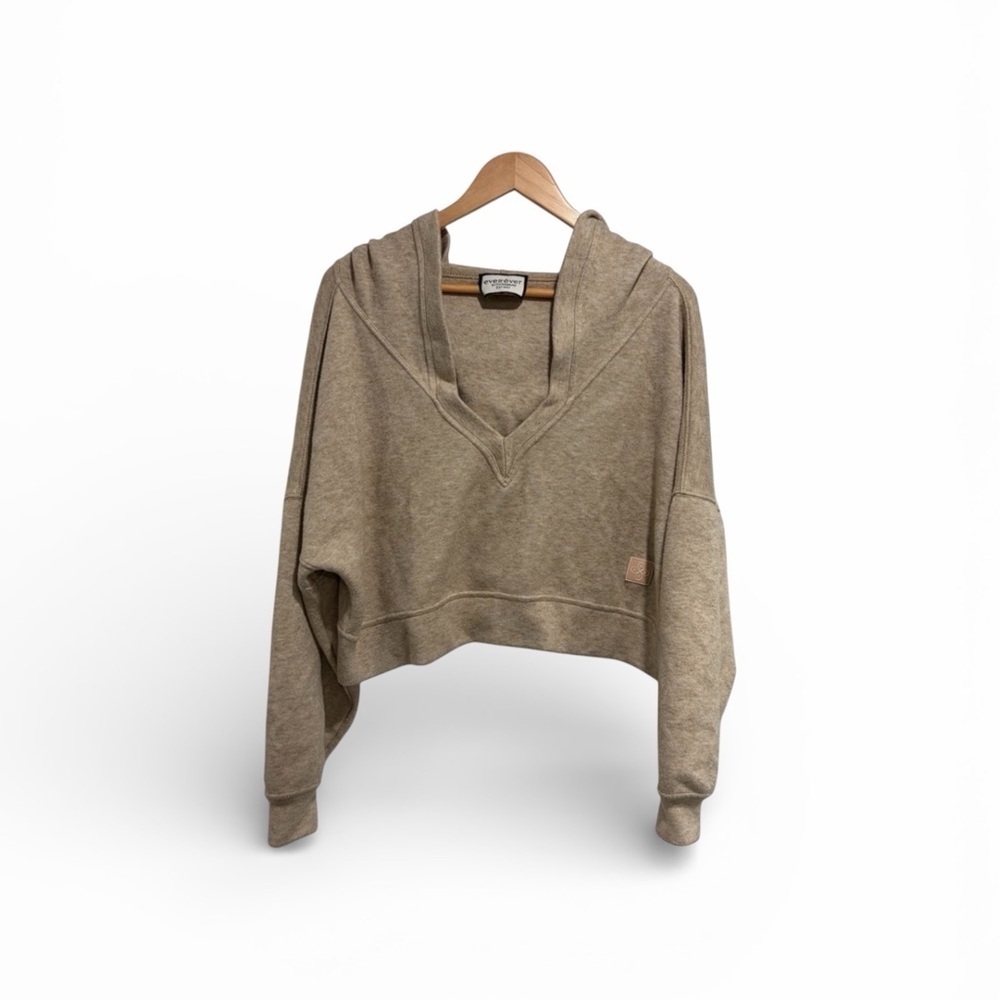 Ever-Rever Tan Women's Cropped Hoodie and Short Set